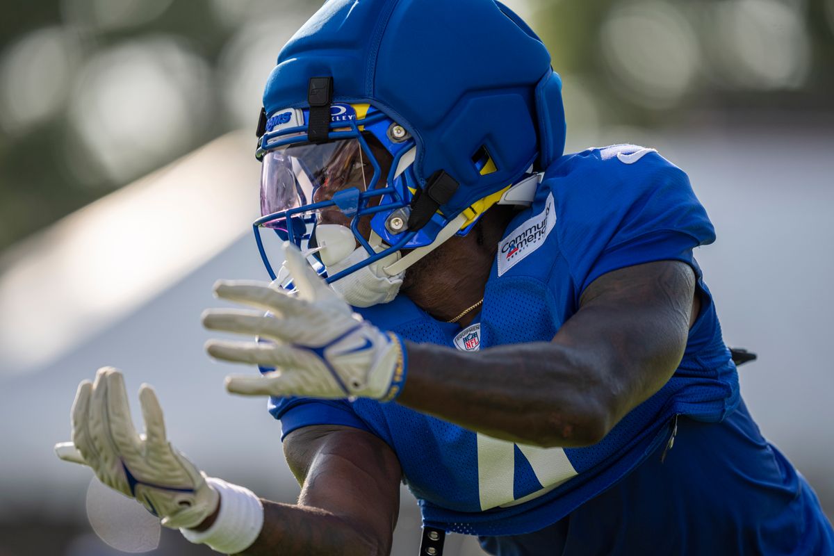 Konata Mumpfield #4 of the Los Angeles Rams during Rams training camp at Loyola Marymount University on Wednesday, August 5th in Westchester, CA.