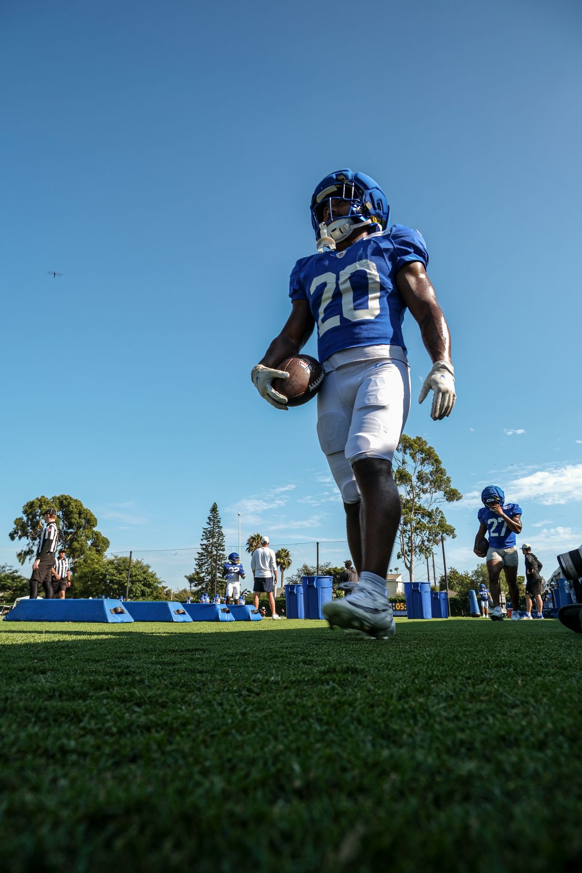 Ronnie Rivers #20 of the Los Angeles Rams during Rams training camp at Loyola Marymount University on Wednesday, August 5th in Westchester, CA. Ronnie Rivers #20 of the Los Angeles Rams during Rams training camp at Loyola Marymount University on Wednesday, August 5th in Westchester, CA.