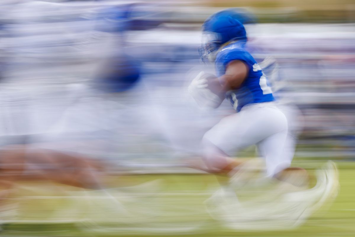 Ronnie Rivers #20 of the Los Angeles Rams runs with the ball during joint practice between the Dallas Cowboys and the Los Angeles Rams at Rams Village on August 11, 2026 in Woodland Hills, California. Ronnie Rivers #20 of the Los Angeles Rams runs with the ball during joint practice between the Dallas Cowboys and the Los Angeles Rams at Rams Village on August 11, 2026 in Woodland Hills, California.