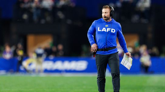 Sean McVay of the Los Angeles Rams walks on the field during the first half of the NFC Wild Card Playoff game against the Minnesota Vikings at State Farm Stadium on January 13, 2025 in Glendale, Arizona. Sean McVay of the Los Angeles Rams walks on the field during the first half of the NFC Wild Card Playoff game against the Minnesota Vikings at State Farm Stadium on January 13, 2025 in Glendale, Arizona.