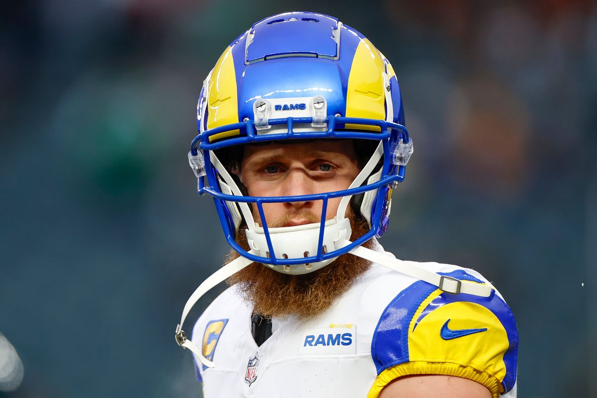 Cooper Kupp #10 of the Los Angeles Rams warms up on the field prior to the NFC Divisional Playoff game against the Philadelphia Eagles at Lincoln Financial Field on January 19, 2025 in Philadelphia, Pennsylvania. Cooper Kupp #10 of the Los Angeles Rams warms up on the field prior to the NFC Divisional Playoff game against the Philadelphia Eagles at Lincoln Financial Field on January 19, 2025 in Philadelphia, Pennsylvania.