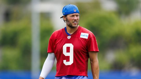 Matthew Stafford returns to Rams practice after missing training camp with back injury taken in Woodland Hills (Los Angeles Rams)