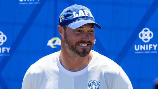 Blackburn's pink slip is a lump of coal from Rams taken at Rams' Practice Facility (Los Angeles Rams)