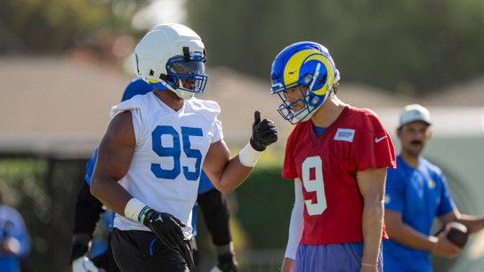 Los Angeles Rams defensive lineman Myles Garrett (95) during Rams training camp at the Loyola Marymount University on Monday, July 27th in Westchester, CA.