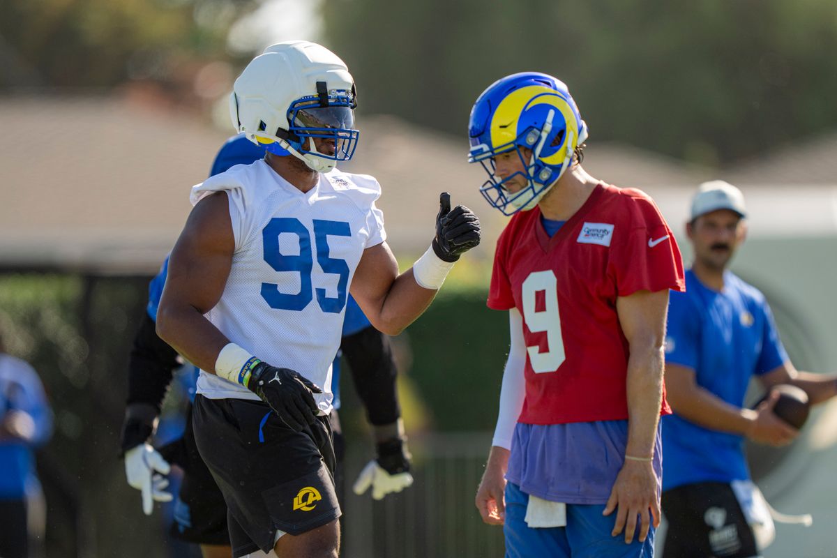 Los Angeles Rams defensive lineman Myles Garrett (95) during Rams training camp at the Loyola Marymount University on Monday, July 27th in Westchester, CA.