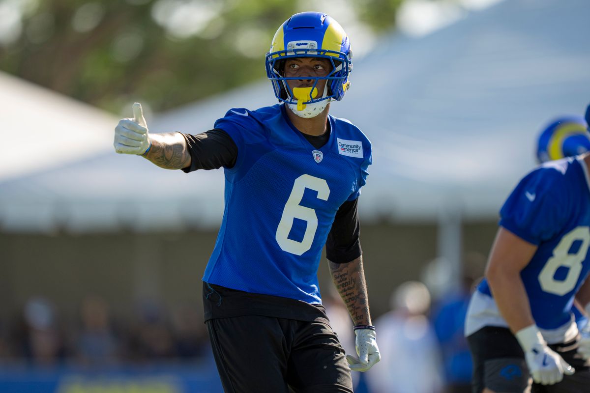Los Angeles Rams wide receiver CJ Daniels (6) during Rams training camp at the Loyola Marymount University on Monday, July 27th in Westchester, CA.