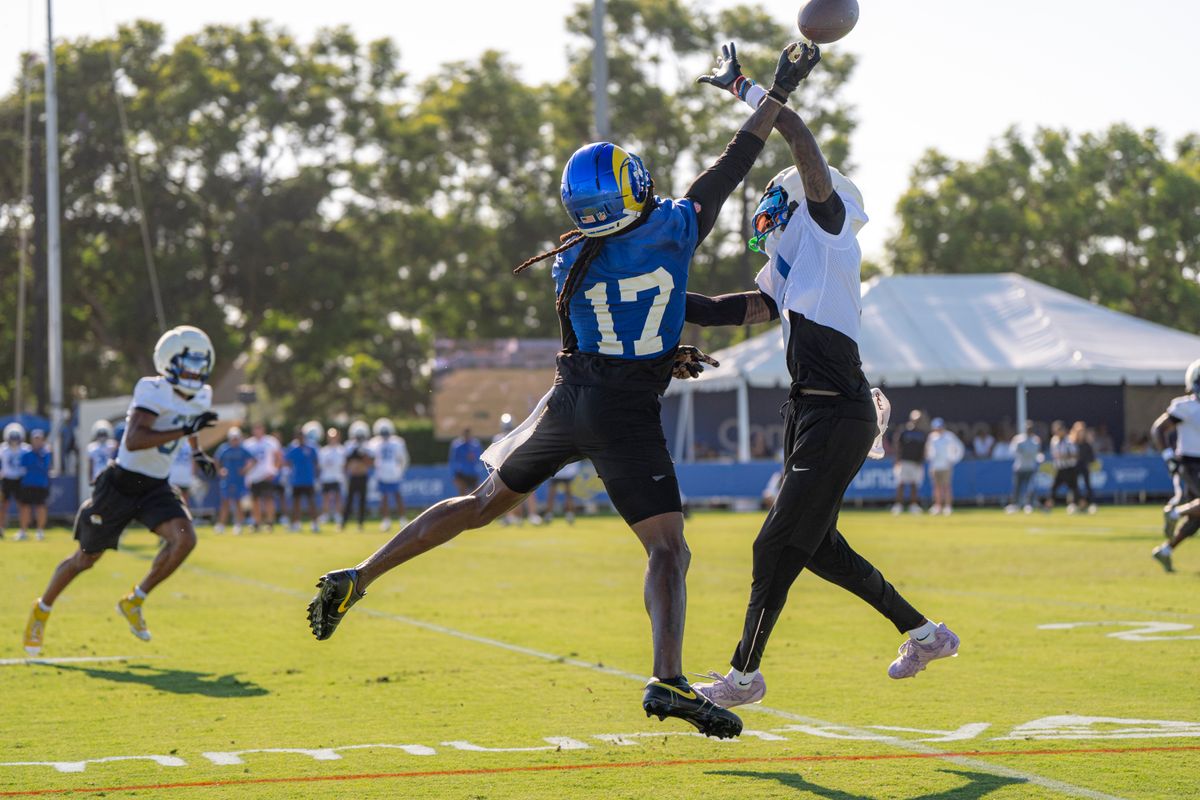Los Angeles Rams wide receiver Davante Adams (17) during Rams training camp at the Loyola Marymount University on Monday, July 27th in Westchester, CA.