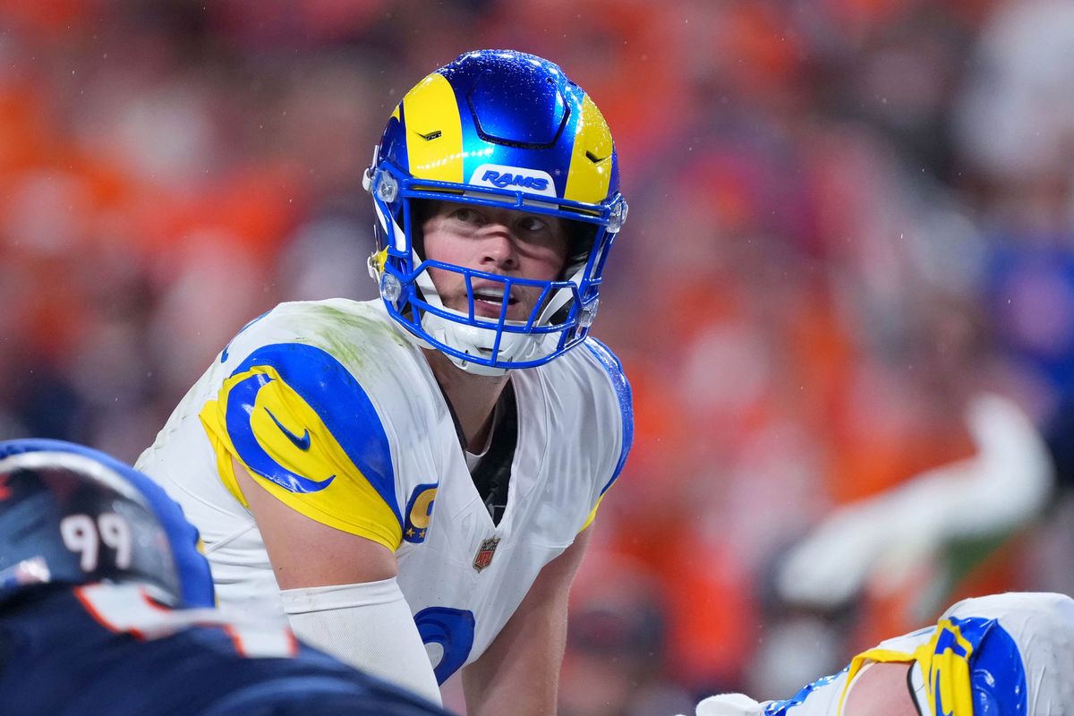 Los Angeles Rams quarterback Matthew Stafford #9 looks on during an NFL football game against the Denver Broncos, on Sunday September 27, 2026 in Denver, CO. Los Angeles Rams quarterback Matthew Stafford #9 looks on during an NFL football game against the Denver Broncos, on Sunday September 27, 2026 in Denver, CO.