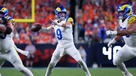 Los Angeles Rams quarterback Matthew Stafford #9 throws the football during an NFL football game against the Denver Broncos, on Sunday September 27, 2026 in Denver, CO. Los Angeles Rams quarterback Matthew Stafford #9 throws the football during an NFL football game against the Denver Broncos, on Sunday September 27, 2026 in Denver, CO.