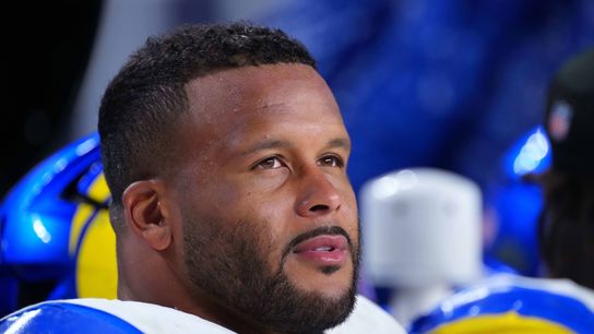Los Angeles Rams defensive tackle Aaron Donald #99 looks on during an NFL football game against the Denver Broncos, on Sunday September 27, 2026 in Denver, CO. Los Angeles Rams defensive tackle Aaron Donald #99 looks on during an NFL football game against the Denver Broncos, on Sunday September 27, 2026 in Denver, CO.