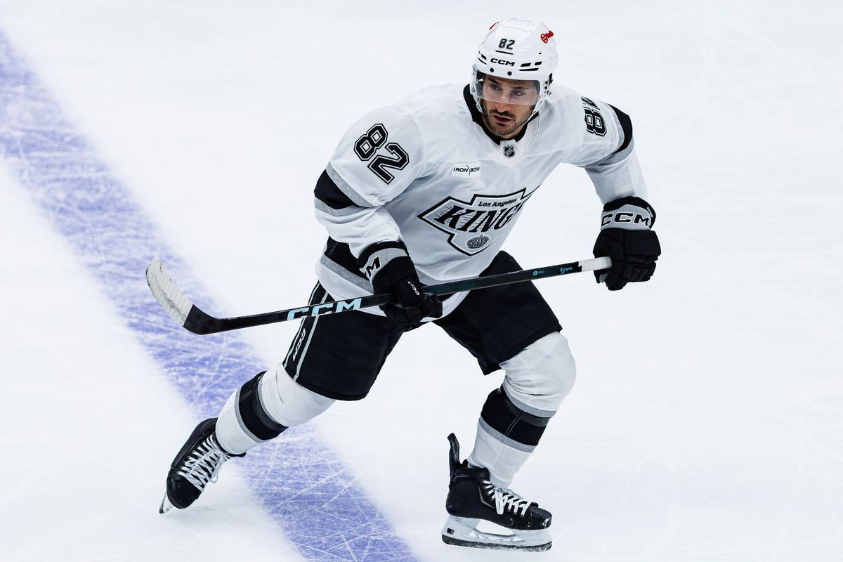 Cole Guttman #82 of the Los Angeles Kings skates during an NHL game against the Anaheim Ducks on September 23, 2026 at Honda Center in Anaheim, California. Cole Guttman #82 of the Los Angeles Kings skates during an NHL game against the Anaheim Ducks on September 23, 2026 at Honda Center in Anaheim, California.