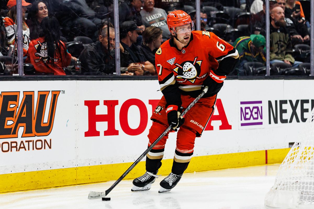 Tristan Luneau #67 of the Anaheim Ducks skates with the puck during an NHL game against the Los Angeles Kings on September 23, 2026 at Honda Center in Anaheim, California. Tristan Luneau #67 of the Anaheim Ducks skates with the puck during an NHL game against the Los Angeles Kings on September 23, 2026 at Honda Center in Anaheim, California.