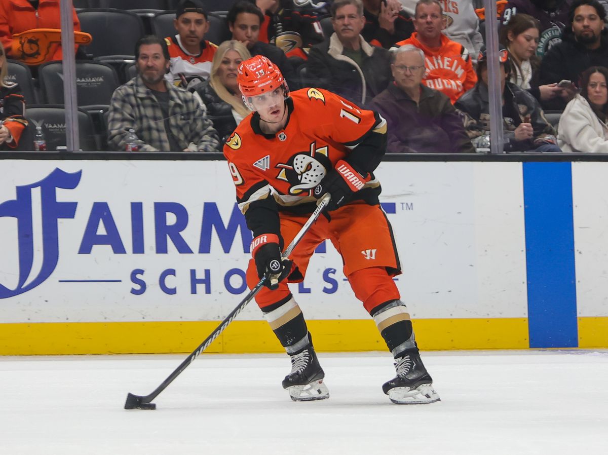 Anaheim Ducks RW (17) Troy Terry in action against the Tampa Bay Lightning on January 5, 2025 at the Honda Center in Anaheim, CA. Anaheim Ducks RW (17) Troy Terry in action against the Tampa Bay Lightning on January 5, 2025 at the Honda Center in Anaheim, CA.