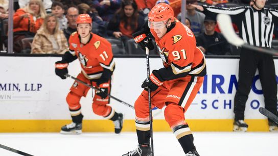 Leo Carlsson to Center Second Line vs USA in Four Nations Face-Off taken in Boston (Anaheim Ducks)