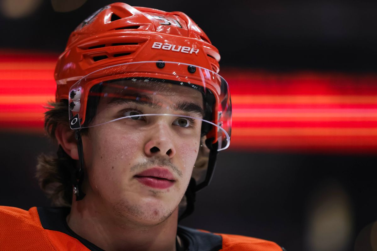 Anaheim Ducks defenseman Olen Zellweger (51) looks off during the NHL game against the New York Rangers, Monday January 19th, 2026 at Honda Center in Anaheim, Calif.