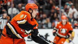 Ducks RFA Leo Carlsson tendered NHL-record offer sheet by Flyers taken in Anaheim (Anaheim Ducks). Photo by Jordan Carroll - The Sporting Tribune