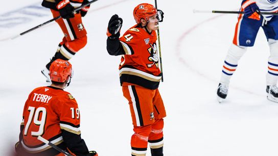 Ducks outpace Oilers in Game 3, win first home playoff game in 9 years taken at Honda Center (Anaheim Ducks). Photo by Steven Park - The Sporting Tribune