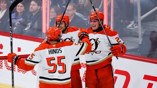 Ducks fourth line flies in bounce-back in Winnipeg taken at Canada Life Centre (Anaheim Ducks). Photo by Mandatory Credit: Terrence Lee-Imagn Images