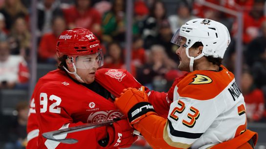 Ducks take first consecutive losses in uphill battle at Detroit, 6-3 taken  at Little Caesars Arena. (Anaheim Ducks)