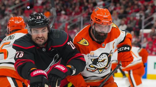 Ducks overwhelmed over final two periods by Carolina in 8th straight loss taken at Lenovo Center (Anaheim Ducks)