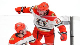 Ducks still confident after gut-punch Game 5 loss in Vegas taken at T-Mobile Arena (Anaheim Ducks). Photo by  Stephen R. Sylvanie-Imagn Images