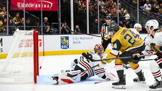 Connelly has memorable night in NHL debut taken At T-Mobile Arena (Vegas Golden Knights). Photo by Christopher Trim-Imagn Images