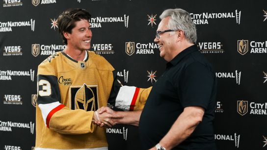 TST Images: Marner makes opening remarks in Vegas taken at City National Arena (Vegas Golden Knights)