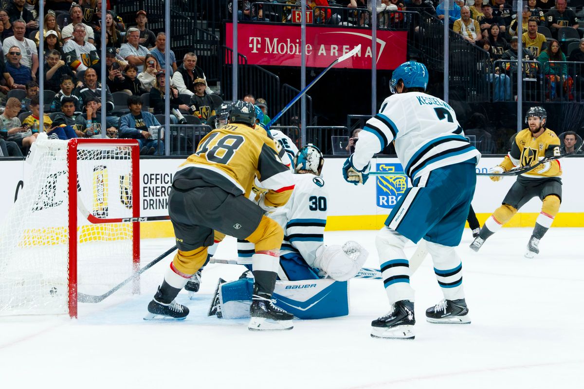 Vegas Golden Knights center Tomas Hertl scores a goal during a NHL game against the San Jose Sharks on Saturday, Saturday 26, 2026, at T-Mobile Arena in Las Vegas, Nevada. Vegas Golden Knights center Tomas Hertl scores a goal during a NHL game against the San Jose Sharks on Saturday, Saturday 26, 2026, at T-Mobile Arena in Las Vegas, Nevada.
