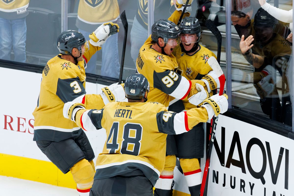 Vegas Golden Knights left wing Trevor Connelly celebrates his first NHL goal during a NHL game against the Chicago Blackhawks on Tuesday, Saturday 29, 2026, at T-Mobile Arena in Las Vegas, Nevada. Vegas Golden Knights left wing Trevor Connelly celebrates his first NHL goal during a NHL game against the Chicago Blackhawks on Tuesday, Saturday 29, 2026, at T-Mobile Arena in Las Vegas, Nevada.