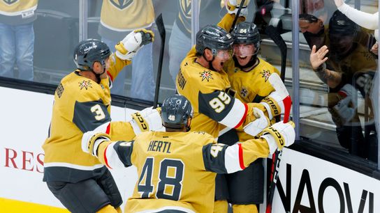 Vegas Golden Knights left wing Trevor Connelly celebrates his first NHL goal during a NHL game against the Chicago Blackhawks on Tuesday, Saturday 29, 2026, at T-Mobile Arena in Las Vegas, Nevada. Vegas Golden Knights left wing Trevor Connelly celebrates his first NHL goal during a NHL game against the Chicago Blackhawks on Tuesday, Saturday 29, 2026, at T-Mobile Arena in Las Vegas, Nevada.