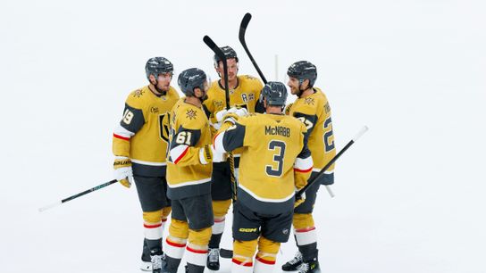 The Vegas Golden Knights celebrate Captain Mark Stone’s empty net goal during a NHL game against the Chicago Blackhawks on Tuesday, Saturday 29, 2026, at T-Mobile Arena in Las Vegas, Nevada. The Vegas Golden Knights celebrate Captain Mark Stone’s empty net goal during a NHL game against the Chicago Blackhawks on Tuesday, Saturday 29, 2026, at T-Mobile Arena in Las Vegas, Nevada.