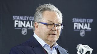 Knights GM McCrimmon has had better days than Tuesday taken in Las Vegas (Vegas Golden Knights). Photo by Lucas Peltier-Imagn Images
