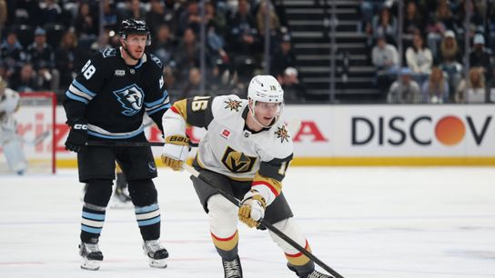 Theodore's OT winner helps Knights even series with Mammoth taken At Delta Center (Vegas Golden Knights). Photo by Rob Gray-Imagn Images