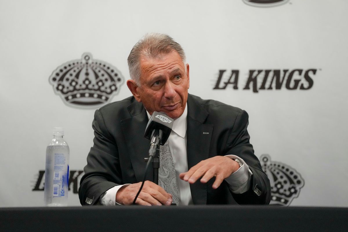 The Los Angeles Kings General Manager Ken Holland introduces new Head Coach Peter Laviolette on June 10, 2026 at the Toyota Sports Performance Center in El Segundo, CA. The Los Angeles Kings General Manager Ken Holland introduces new Head Coach Peter Laviolette on June 10, 2026 at the Toyota Sports Performance Center in El Segundo, CA.