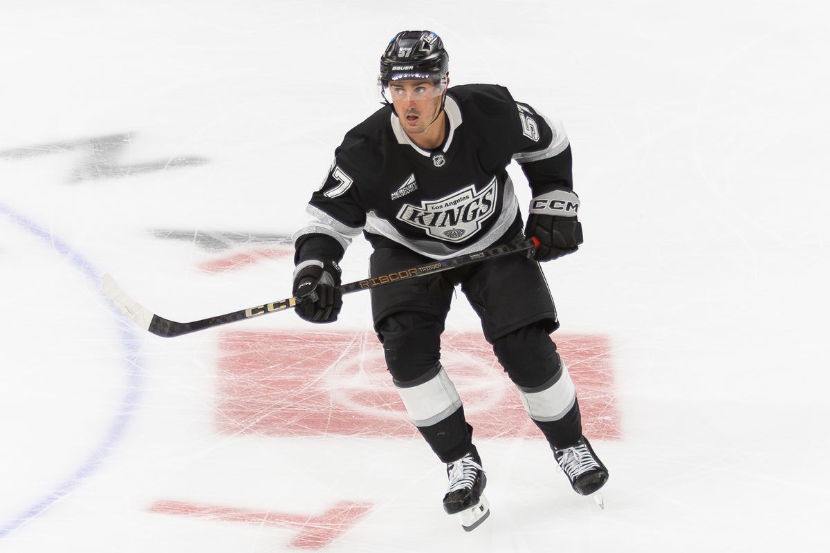 Los Angeles Kings center Glenn Gawdin (57) looks up at the rink during an NHL hockey game against the Anaheim Ducks, Sunday September 21, 2025 in Ontario, Calif. Los Angeles Kings center Glenn Gawdin (57) looks up at the rink during an NHL hockey game against the Anaheim Ducks, Sunday September 21, 2025 in Ontario, Calif.