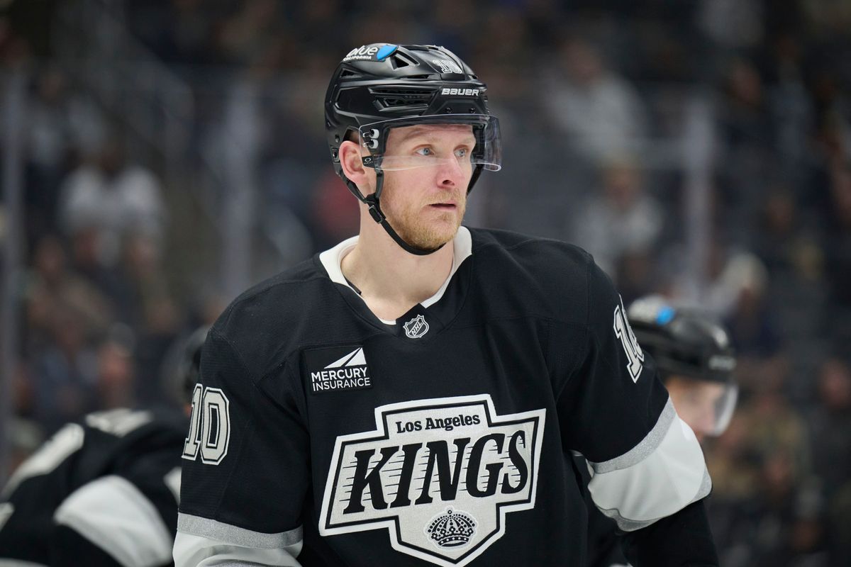 The Los Angeles Kings right wing Corey Perry (10) looks for the pass against the Minnesota Wild at the Crypto Arena on January 5th, 2026 in Los Angeles California.