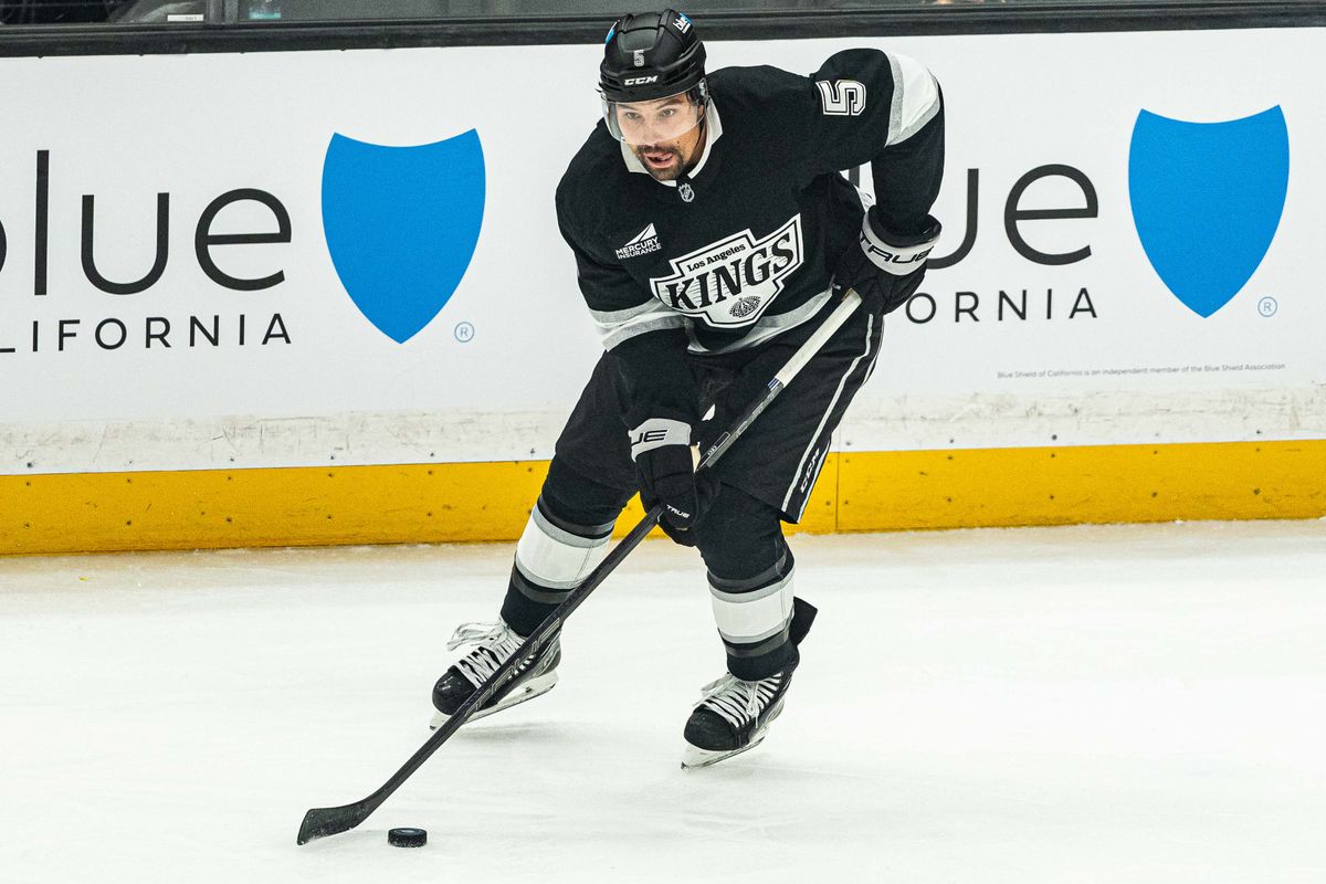 Los Angeles Kings D Cody Ceci (5) looks to score during an NHL match against the Utah Mammoth on September 22nd, 2026 in Los Angeles, California. Los Angeles Kings D Cody Ceci (5) looks to score during an NHL match against the Utah Mammoth on September 22nd, 2026 in Los Angeles, California.