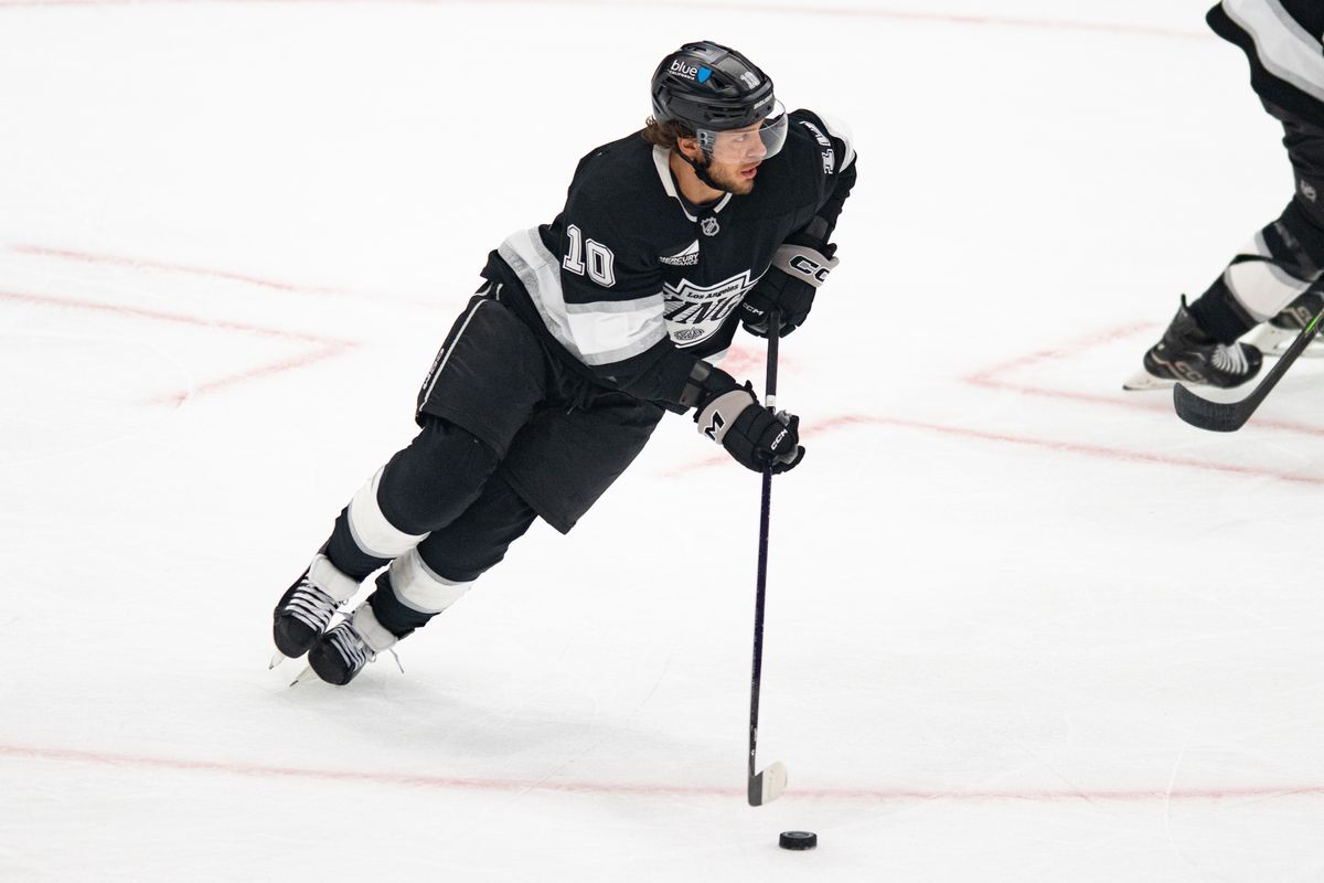 Los Angeles Kings right wing Corey Perry (10) during an NHL hockey game against the Florida Panthers, Tuesday, October 6, 2026 in Los Angeles.skates with the puck Los Angeles Kings right wing Corey Perry (10) during an NHL hockey game against the Florida Panthers, Tuesday, October 6, 2026 in Los Angeles.skates with the puck