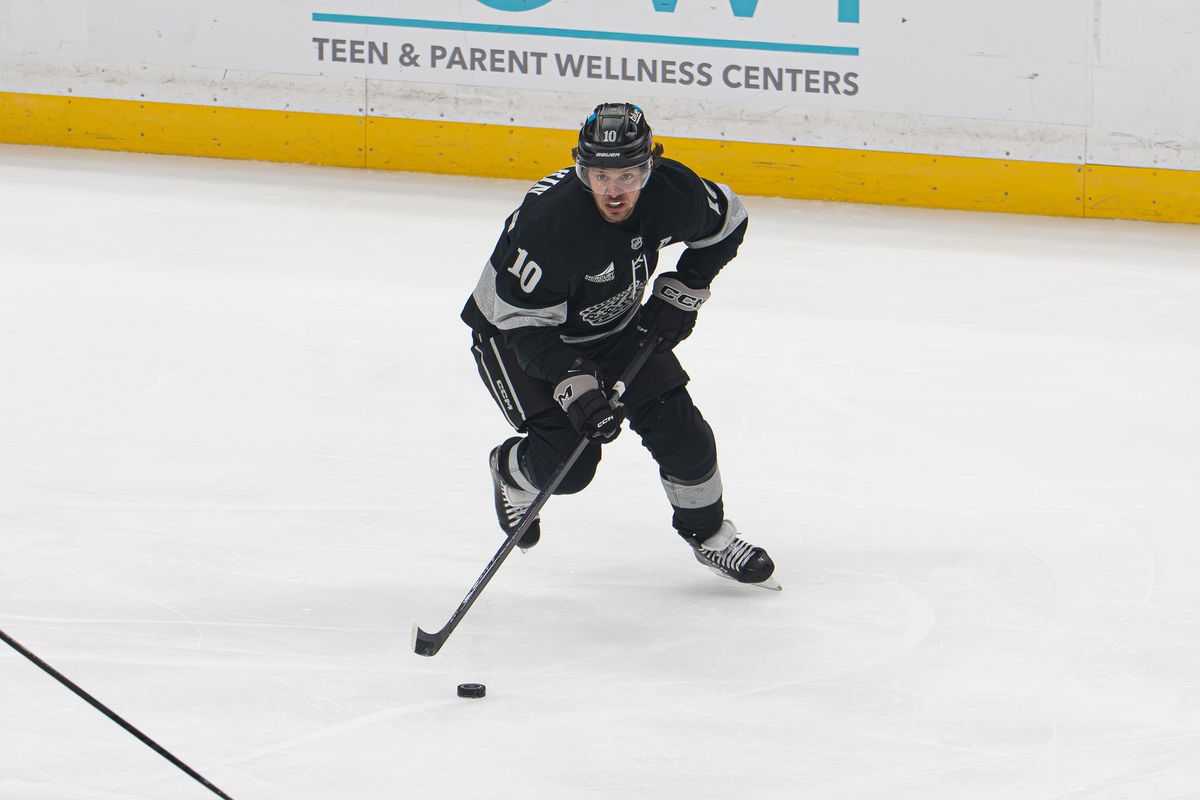 Los Angeles Kings left wing Artemi Panarin (10) advances the puck during an NHL game against the Boston Bruins, Saturday, Oct. 17, 2026, in Los Angeles, California. Los Angeles Kings left wing Artemi Panarin (10) advances the puck during an NHL game against the Boston Bruins, Saturday, Oct. 17, 2026, in Los Angeles, California.