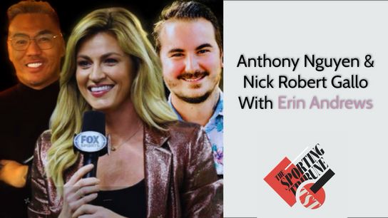 TST Podcast: Catching with Erin Andrews and talking Hockey Fights Cancer taken at TST Headquarters (Los Angeles Kings)