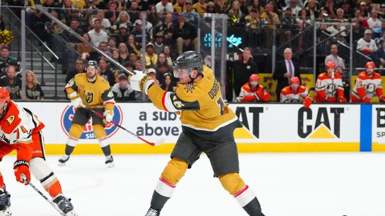 Dorofeyev, Hertl regain their scoring touch in time taken At T-Mobile Arena (Vegas Golden Knights). Photo by Stephen R. Sylvanie-Imagn Images