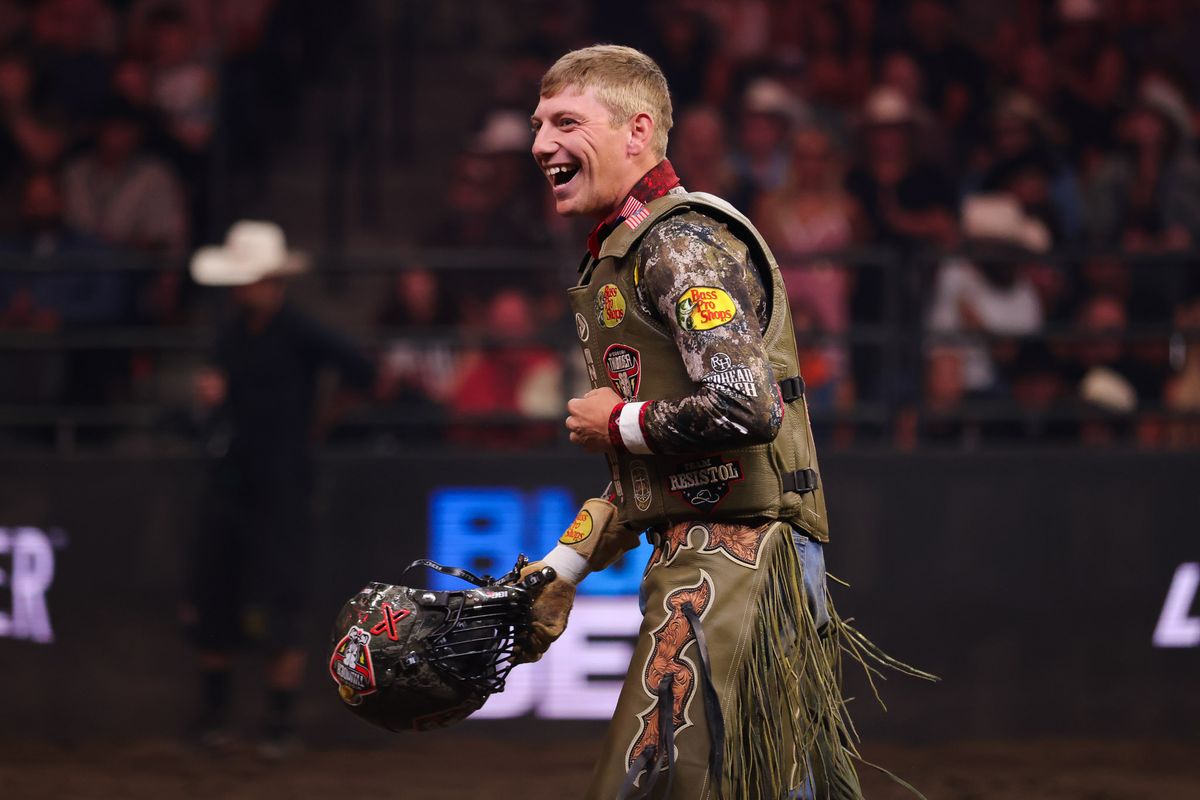 Missouri Thunder Mason Taylor smiles during day 2 of the PBR Teams Series Saturday September 12th, 2026 at Honda Center in Anaheim, Calif. Missouri Thunder Mason Taylor smiles during day 2 of the PBR Teams Series Saturday September 12th, 2026 at Honda Center in Anaheim, Calif.