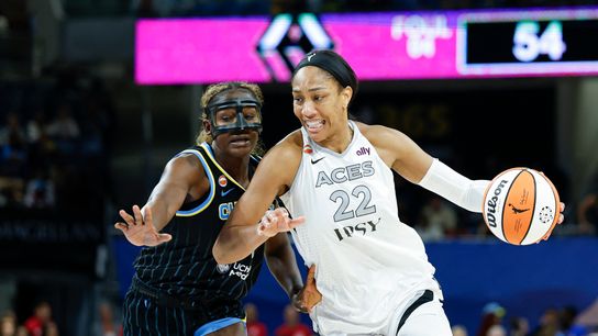 Too many mistakes doom Aces in trap game loss against Sky taken at Wintrust Arena (Las Vegas Aces). Photo by Kamil Krzaczynski-Imagn Images via Reuters Connect