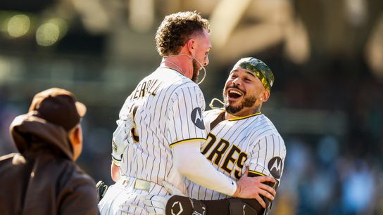 Padres rally in extras to sweep Brewers and hold onto playoff spot taken At Petco Park (San Diego Padres). Photo by David Frerker-Imagn Images