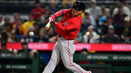 Aug 14, 2026; Pittsburgh, Pennsylvania, USA; Boston Red Sox designated hitter Masataka Yoshida (7) hits an RBI single during the ninth inning against the Pittsburgh Pirates at PNC Park. Aug 14, 2026; Pittsburgh, Pennsylvania, USA; Boston Red Sox designated hitter Masataka Yoshida (7) hits an RBI single during the ninth inning against the Pittsburgh Pirates at PNC Park.