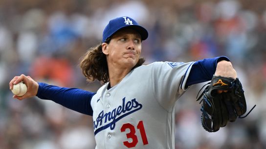 Aug 30, 2026; Detroit, Michigan, USA; Los Angeles Dodgers starting pitcher Tyler Glasnow (31) throws a pitch against the Detroit Tigers in the first inning at Comerica Park. Aug 30, 2026; Detroit, Michigan, USA; Los Angeles Dodgers starting pitcher Tyler Glasnow (31) throws a pitch against the Detroit Tigers in the first inning at Comerica Park.