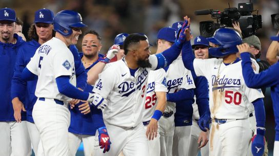 Teoscar Hernández’s walk-off hit lifts Dodgers over Cardinals taken at Dodger Stadium (Los Angeles Dodgers). Photo by Kirby Lee-Imagn Images