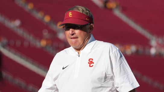 Sep 4, 2026; Los Angeles, California, USA; Southern California Trojans defensive coordinator Gary Patterson during the game against the Fresno State Bulldogs at United Airlines Field at Los Angeles Memorial Coliseum.