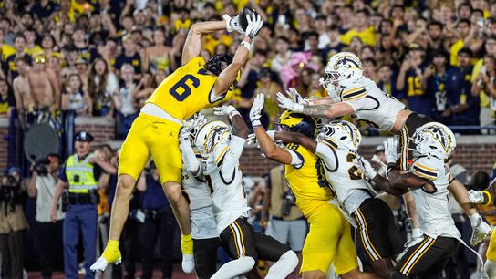 Michigan wide receiver JJ Buchanan (6) catches for a touchdown against Western Michigan to win the game 13-12 as time expires during the second half at Michigan Stadium in Ann Arbor on Saturday, Sept. 5, 2026. Michigan wide receiver JJ Buchanan (6) catches for a touchdown against Western Michigan to win the game 13-12 as time expires during the second half at Michigan Stadium in Ann Arbor on Saturday, Sept. 5, 2026.