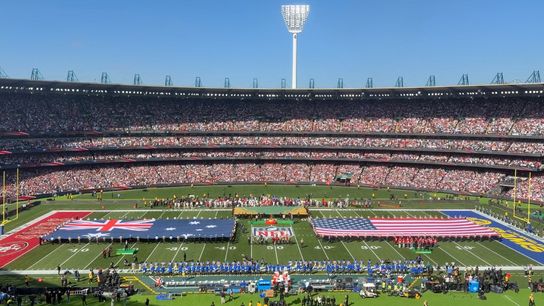 I came to Australia for the Rams. I’m leaving with a second home taken in Melbourne  (Los Angeles Rams). Photo by Kirby Lee-Imagn Images